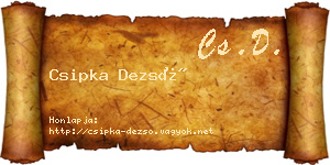 Csipka Dezső névjegykártya