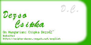 dezso csipka business card